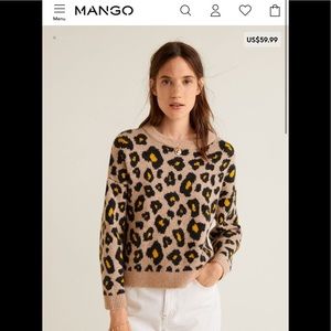 Mango Wool Cheetah Print Sweater